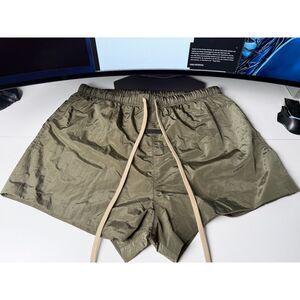 Olive Green Essentials Nylon Running Shorts